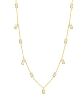 Prism Baguette 16" Necklace Finished in 18kt Yellow Gold
